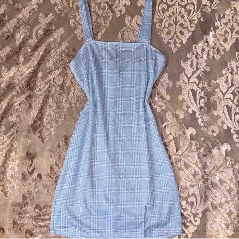 Plaid gingham bodycon dress